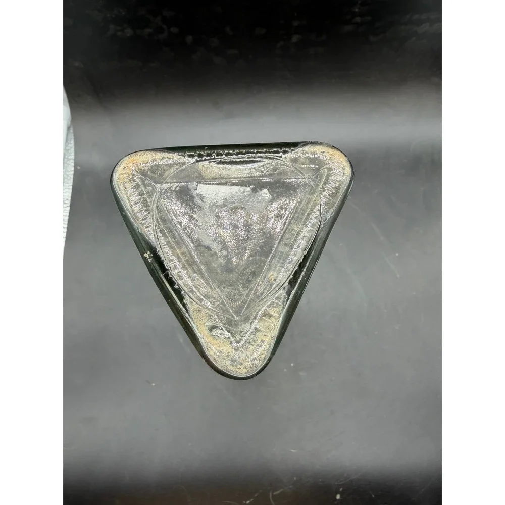 Vintage‎ Triangular Clear Glass Bottle Bud Vase Decanter 9 Inch Tall
